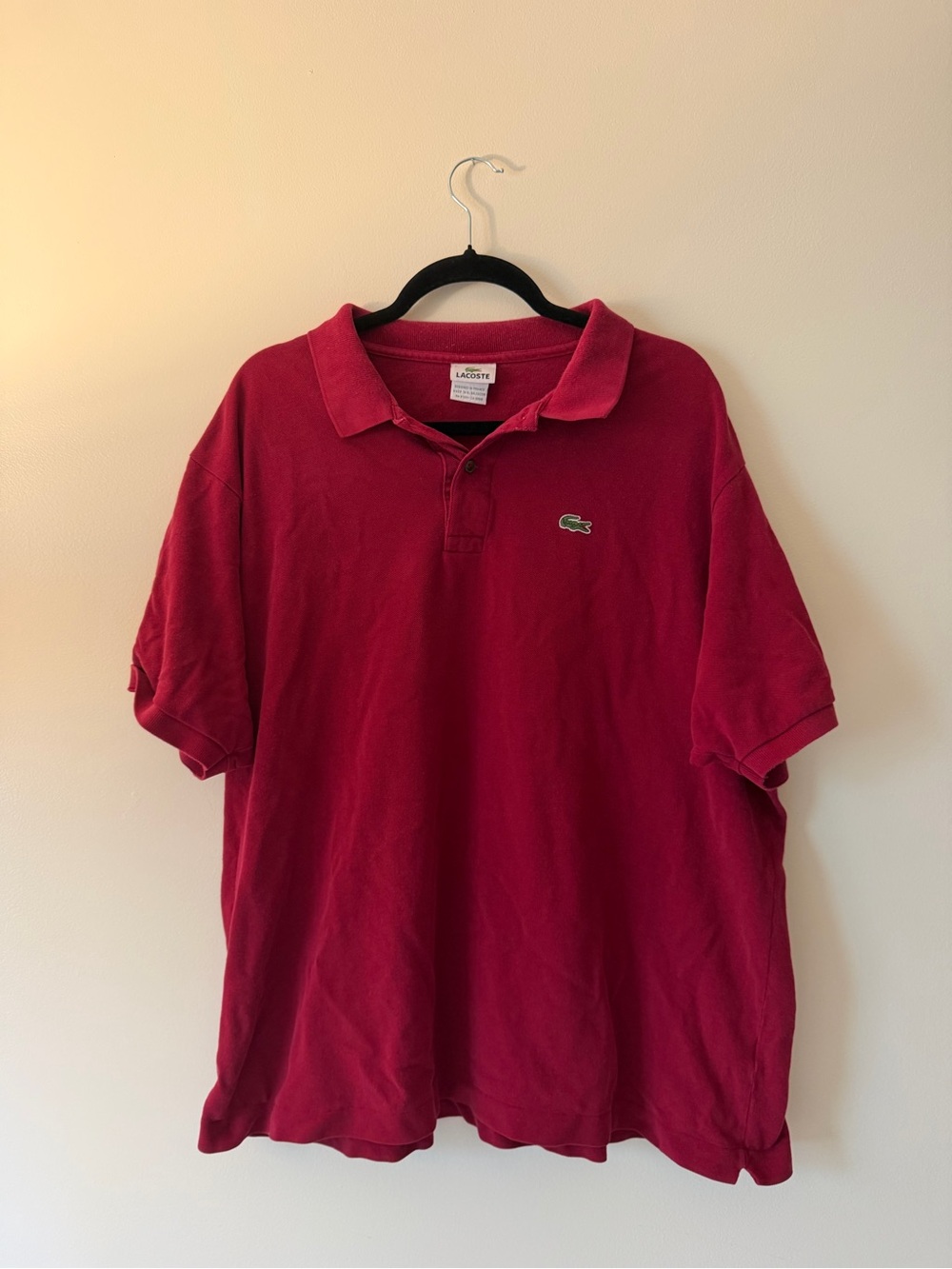 Lacoste Men's Deep Red Polo with Signature Crocodile